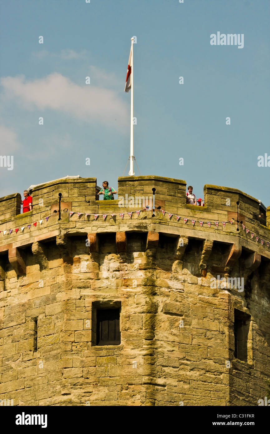 Ein Turm im Warwick Castle am Oster-Wochenende 2011 Stockfoto