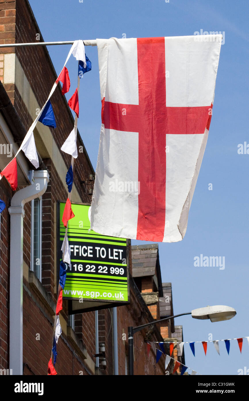 Die Flagge von St. George am St. Georges Day England Stockfoto