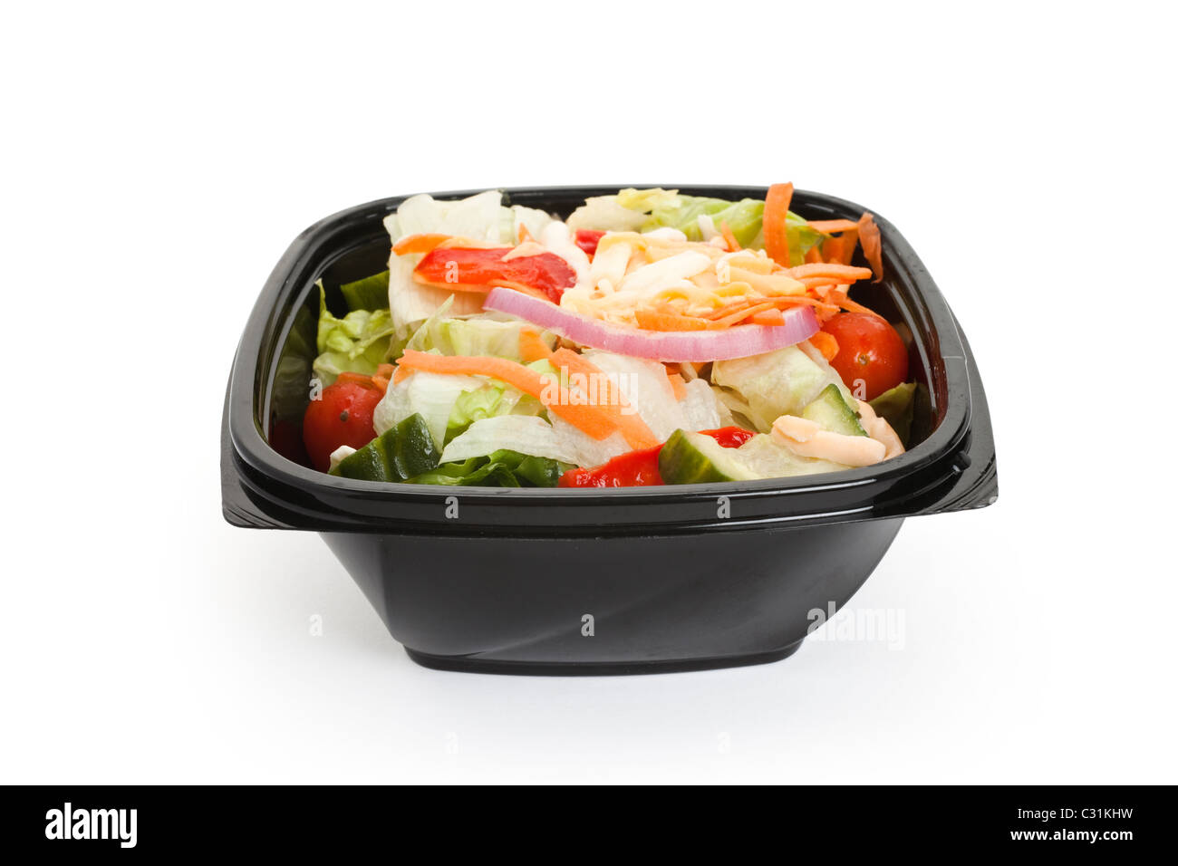 Salat mit Blackbox hautnah Stockfoto