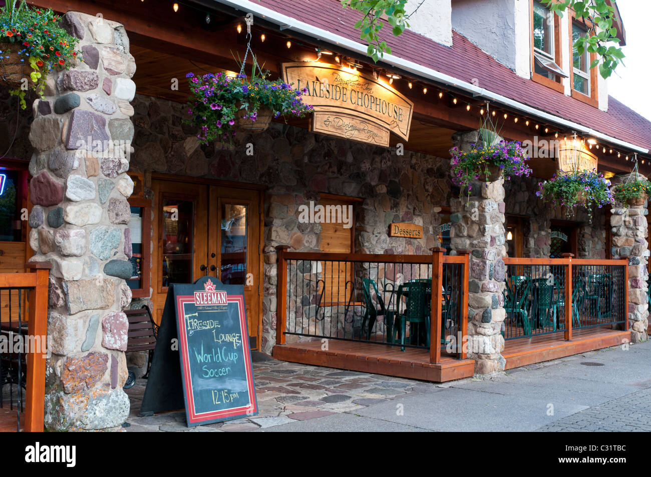 Lakeside Chophouse Restaurant, Waterton Park, Alberta, Kanada. Stockfoto