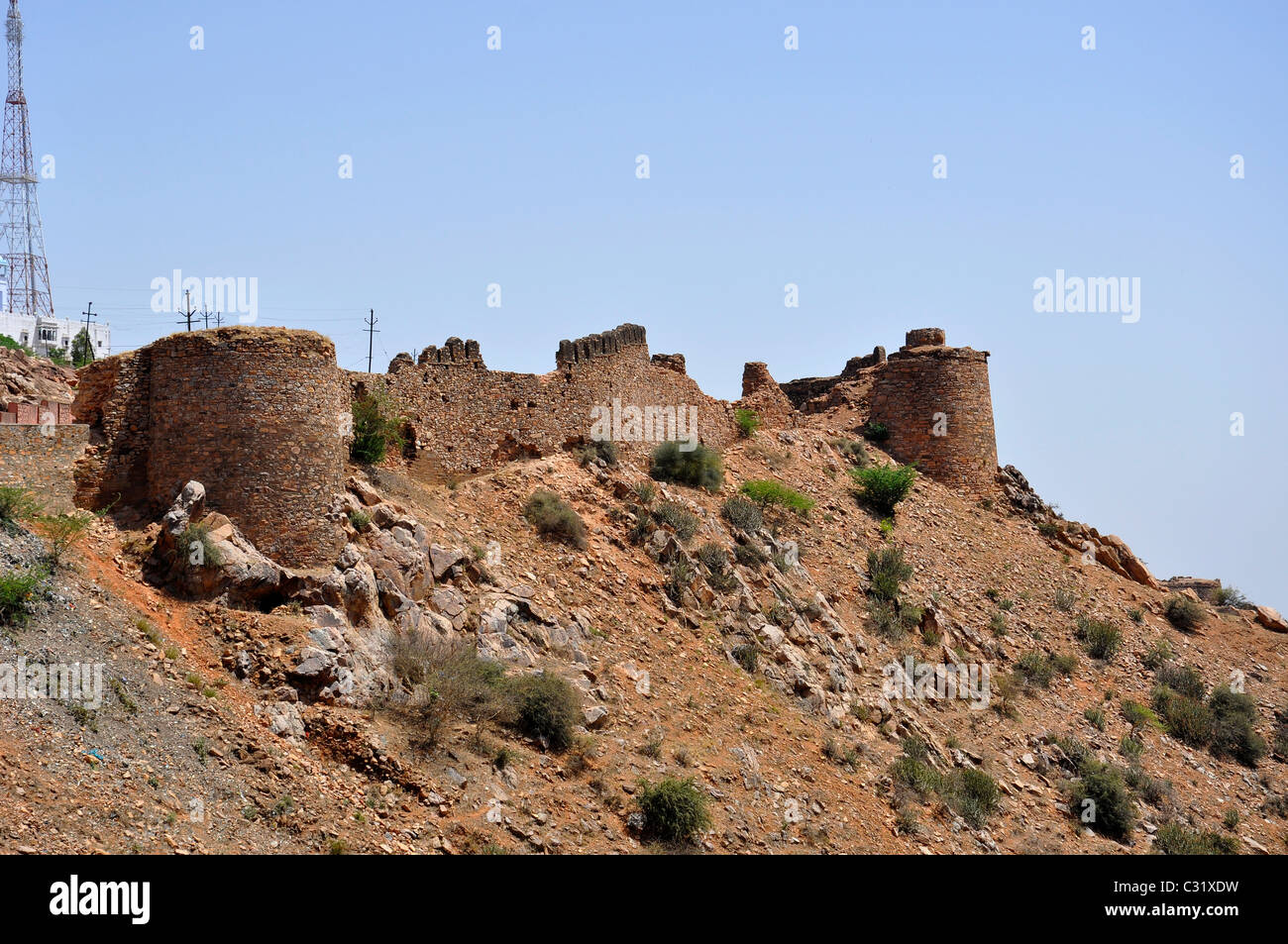 Taragarh Fort von Ajmer, Rajasthan, Indien Stockfoto