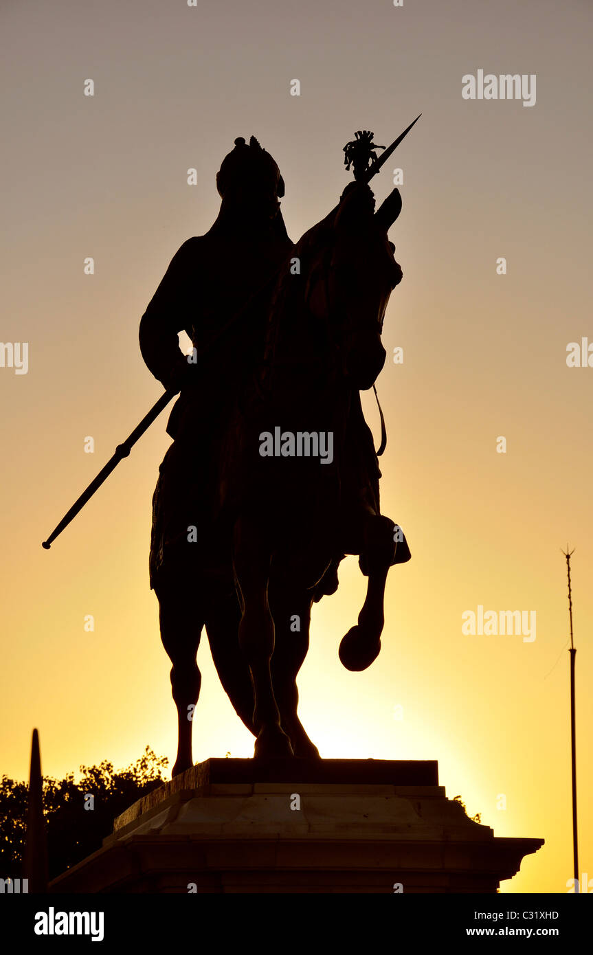 Statue von Maharana Pratap von Mewar Udaipur, Indien Stockfoto