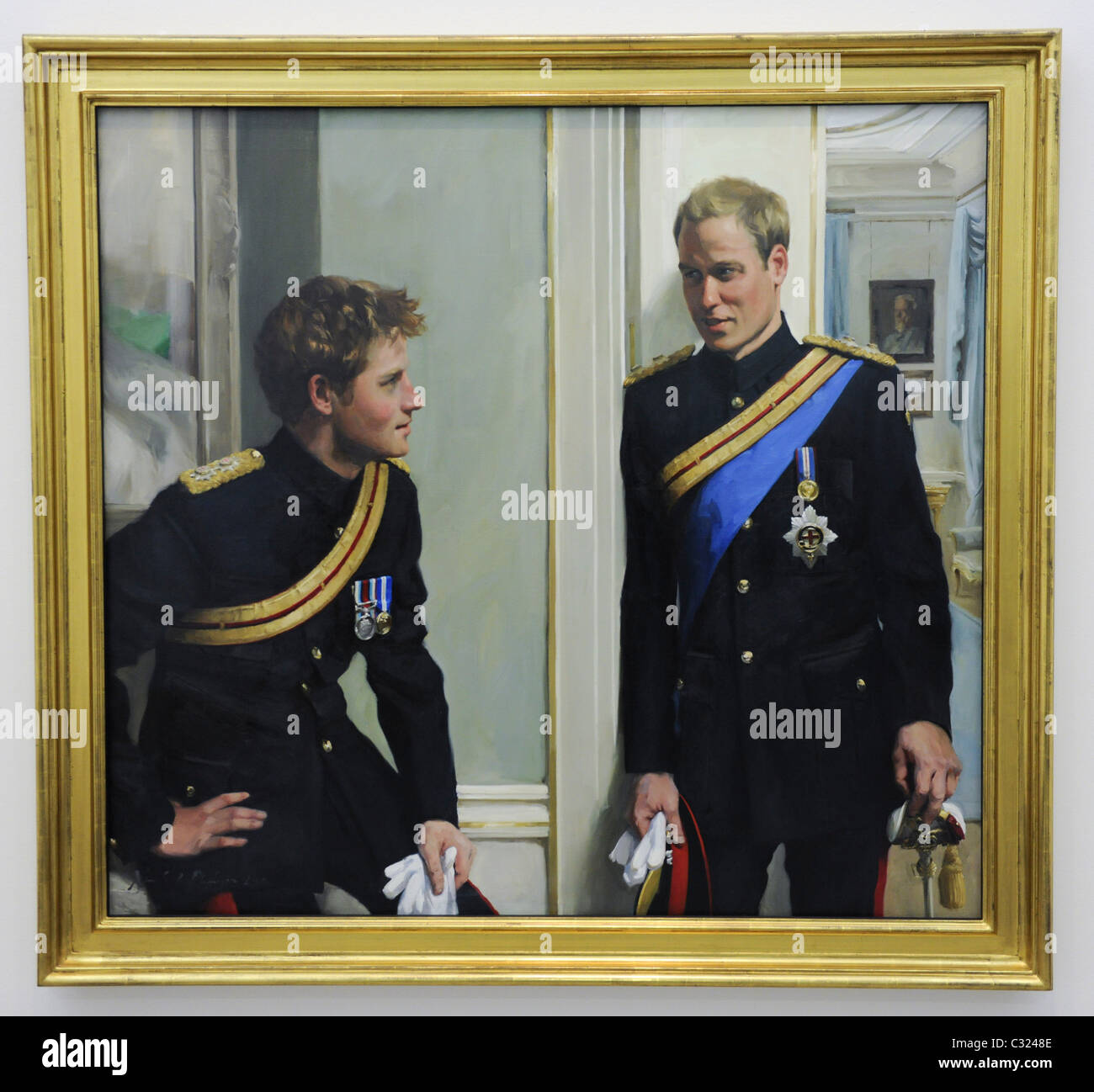 "Prinz William und Prinz Harry" von Nicola Jane Philipps, Öl auf Leinwand, ca. 2009, ist auf der NPG vorgestellt. Stockfoto