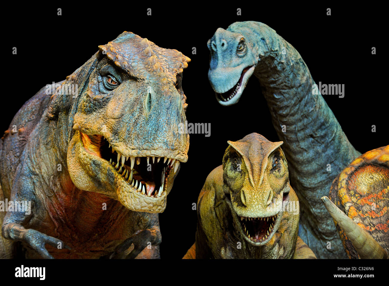 Die all-star cast "Walking mit Dinosaurier" bei 02, 5. August 2009. Stockfoto