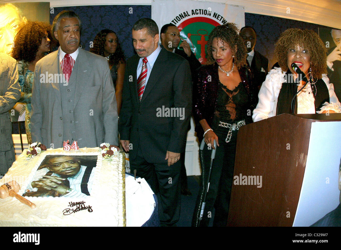 Reverend Al Sharpton, Gouverneur David Paterson, Melba Moore und Roberta Flack Reverend Al Sharpton Geburtstagsfeier im Sheraton Stockfoto