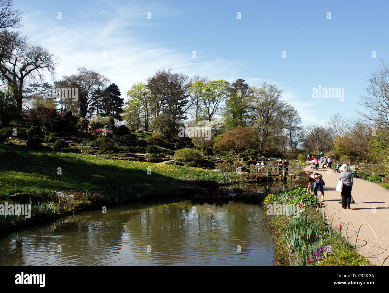 SPAZIERGANG AM WASSER AUF DER RHS WISLEY Stockfoto