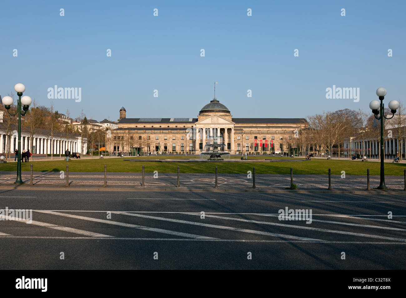 Die Wiesbadener Casino, Kurhaus und Staatstheater Stockfoto