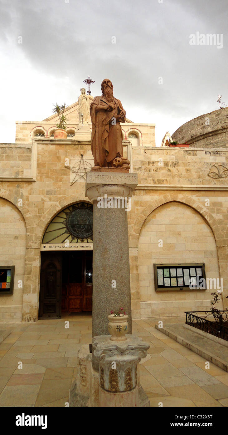 Bethlehem, Israel - Statue des Hl..  Jerome Stockfoto