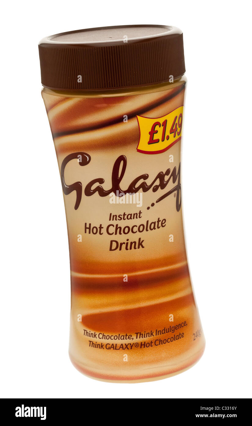 Glas heiße Schokolade trinken Galaxy Stockfoto
