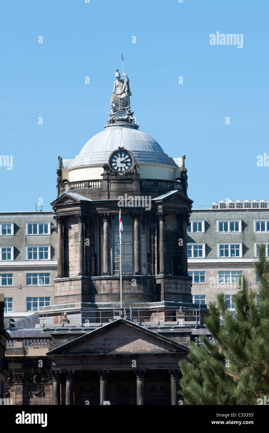 Ansicht von Liverpool Town Hall, in der Mitte C18th von John Wood Liverpool UK blickte Castle Street gebaut. England. Stockfoto