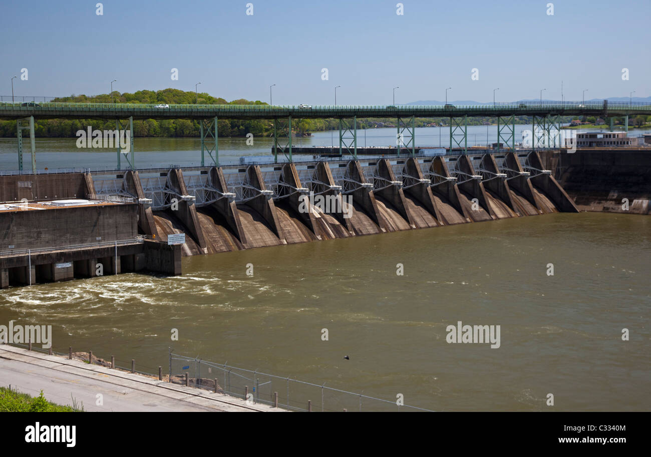 Fort Loudoun Verdammung auf dem Tennessee River Stockfoto