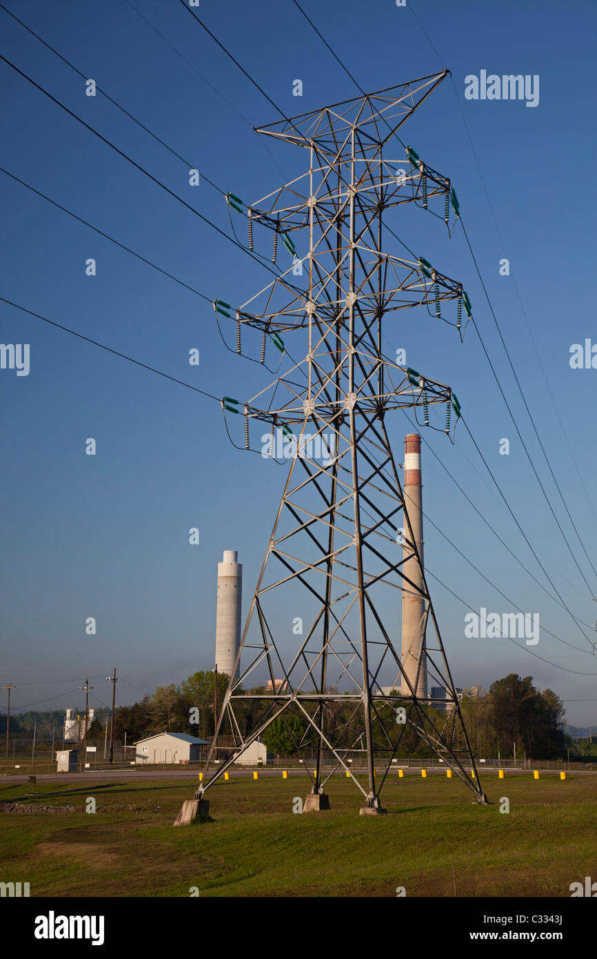 Oak Ridge, Tennessee - The Tennessee Valley Authority am Bull Run-Kohlekraftwerk. Stockfoto