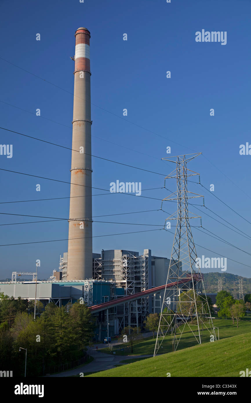 Oak Ridge, Tennessee - The Tennessee Valley Authority am Bull Run-Kohlekraftwerk. Stockfoto