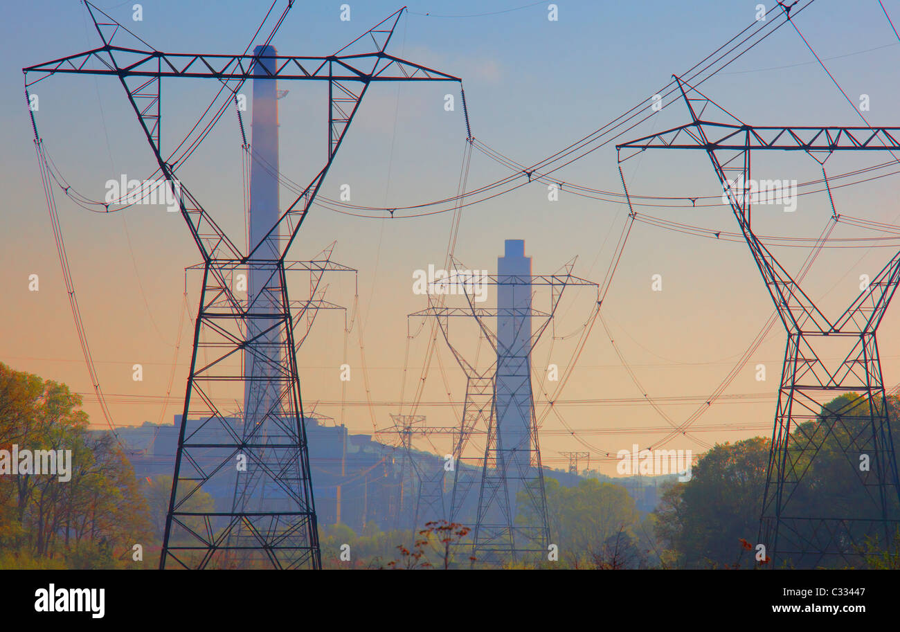 Oak Ridge, Tennessee - The Tennessee Valley Authority am Bull Run-Kohlekraftwerk. Stockfoto