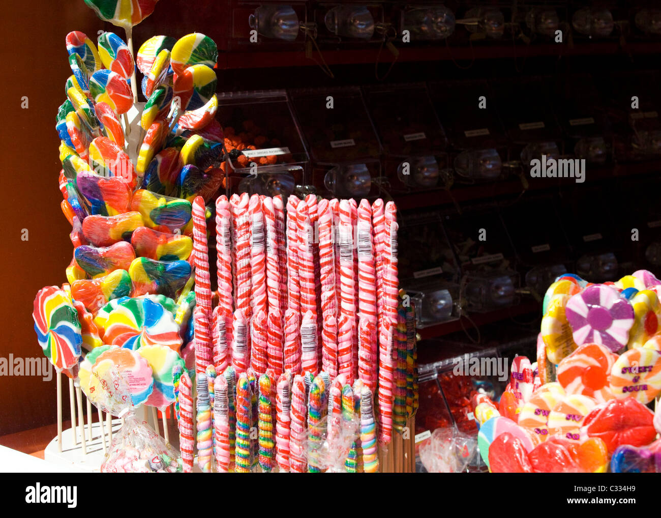 Candy Store-Display-Fenster Stockfoto