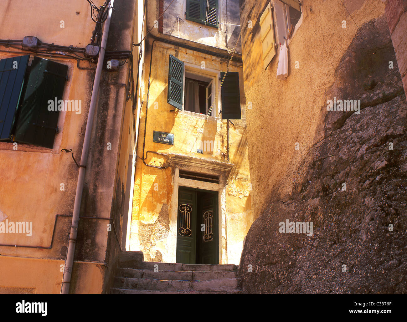 Gassen von Campiello, Altstadt, Korfu, Korfu, Griechenland Stockfoto
