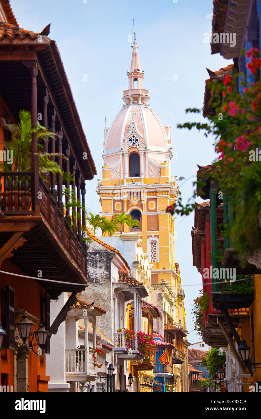 Die Kathedrale von Cartagena, alte Stadt Cartagena, Kolumbien Stockfoto