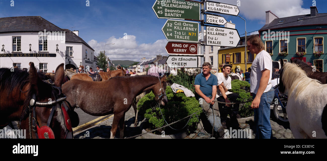 Kenmare Messe Tag, Kenmare, Co. Kerry, Irland; Traditionelle Pferdemarkt Stockfoto