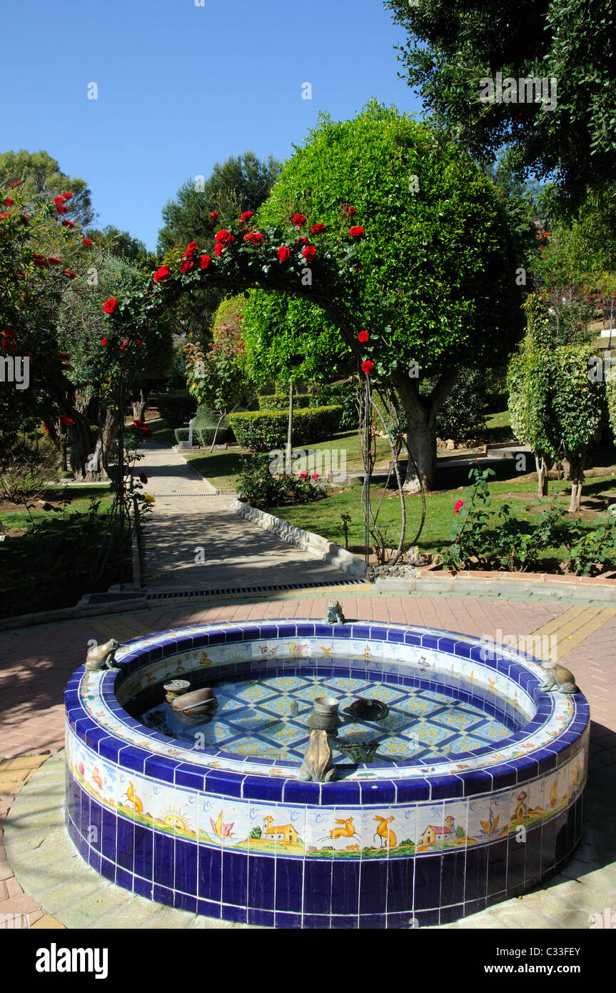 Frosch-Brunnen, Molino de Inca, Torremolinos, Costa Del Sol, Provinz Malaga, Andalusien, Südspanien, Westeuropa. Stockfoto