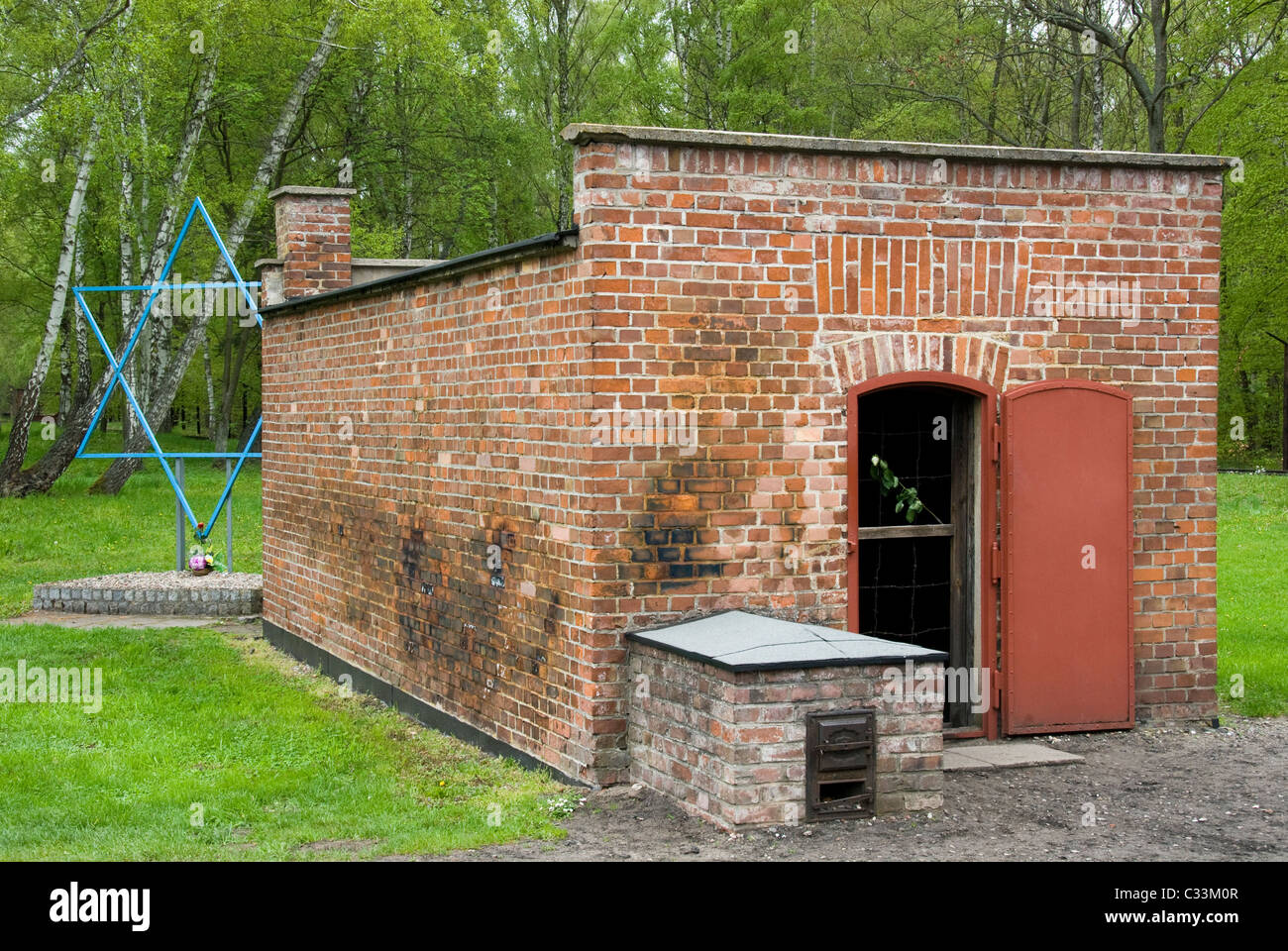 Gaskammer im KZ Stutthof, Sztutowo, Polen Stockfoto