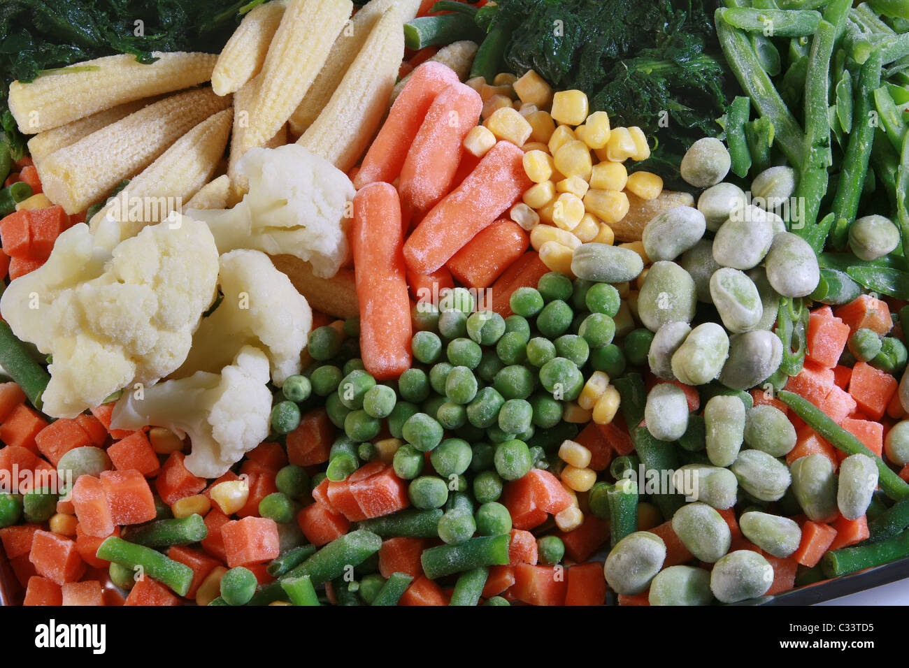 Auswahl von Tiefkühlgemüse Stockfoto