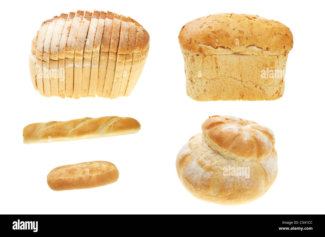 Auswahl an Brot Brote und Brötchen Stockfoto