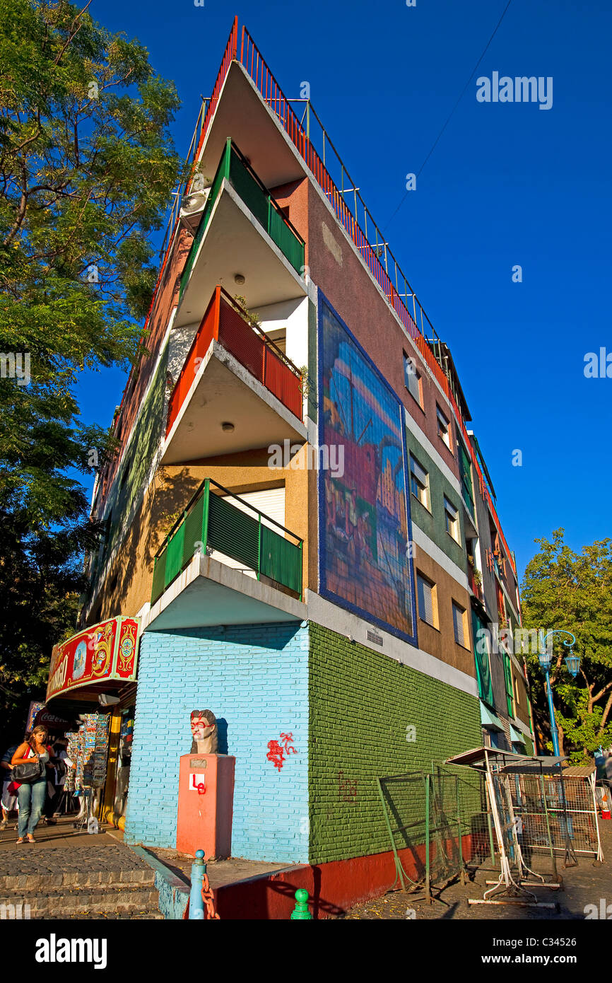 Caminito Street, La Boca Nachbarschaft, Buenos Aires, Argentinien. Stockfoto