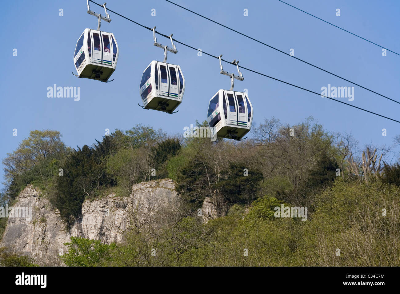 England Derbyshire Matlock Höhen von Abraham Seilbahnen Stockfoto