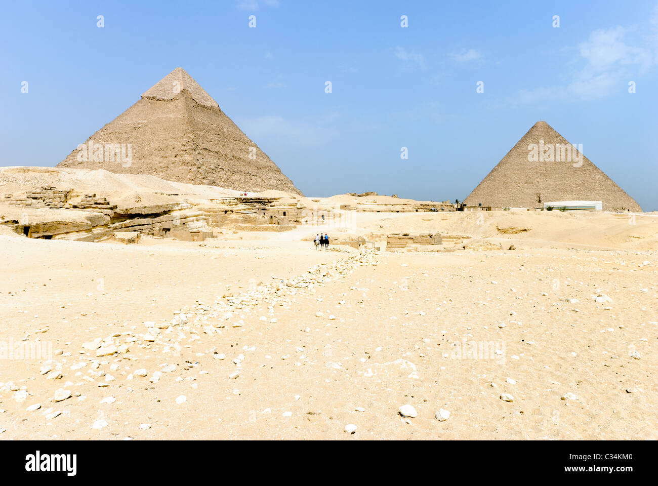 Pyramide des Chephren und Cheops - Gizeh Nekropole, Unterägypten Stockfoto