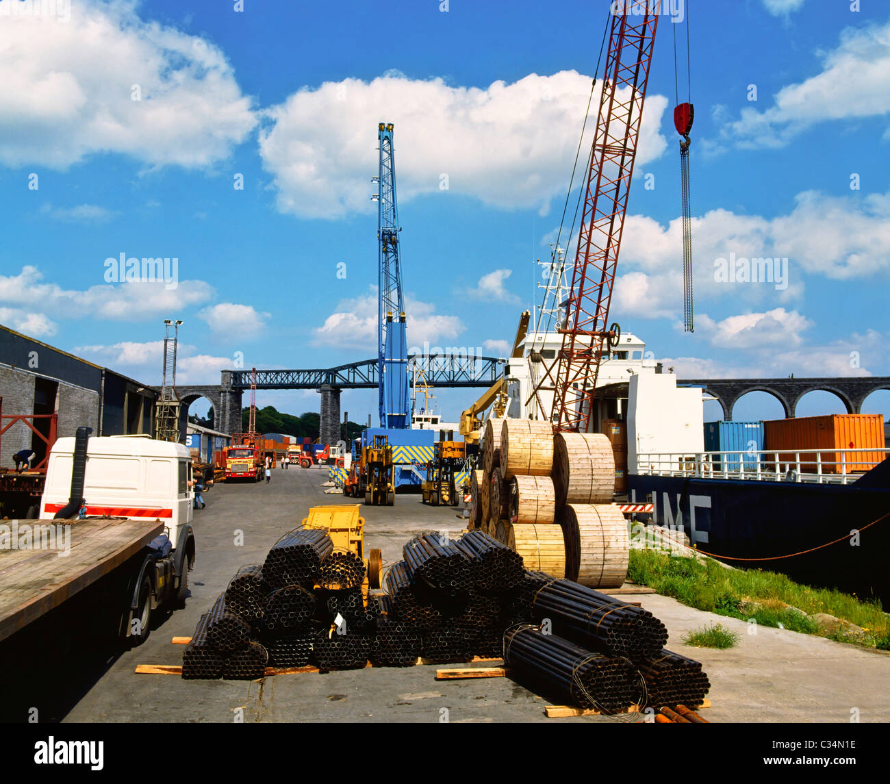 Drogheda, Co Louth, Irland, Boyneside Docks Stockfoto