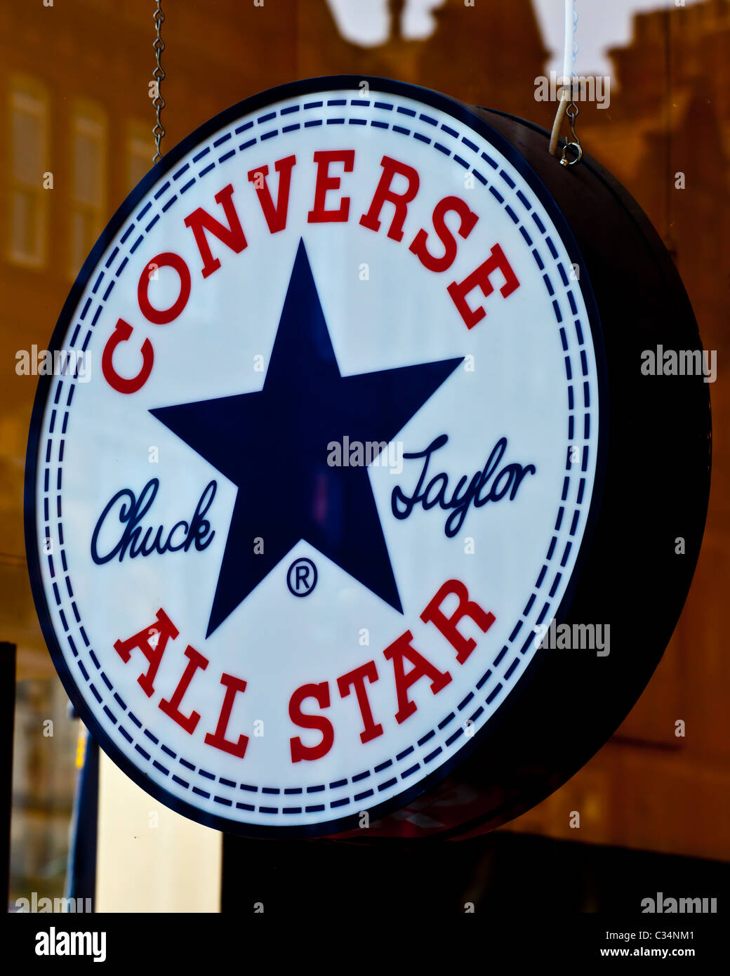 Converse All Star "Chuck Taylor" Store Zeichen Stockfoto