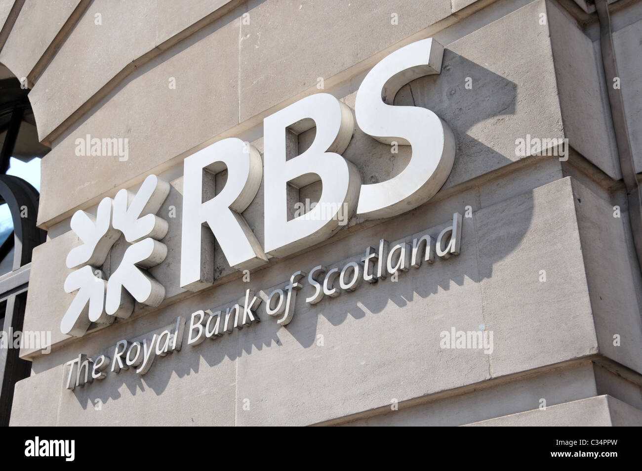 Die Royal Bank of Scotland RBS Bank Banking logo Stockfoto