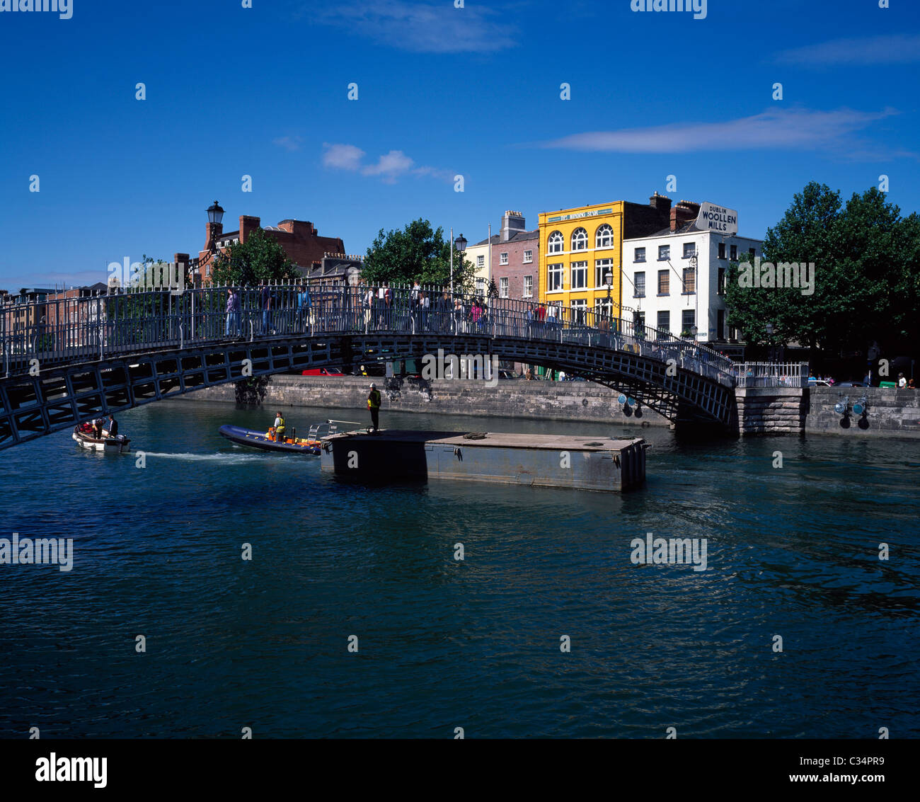 Dublin, Co. Dublin, Irland; Fluss Liffey Quays Stockfoto