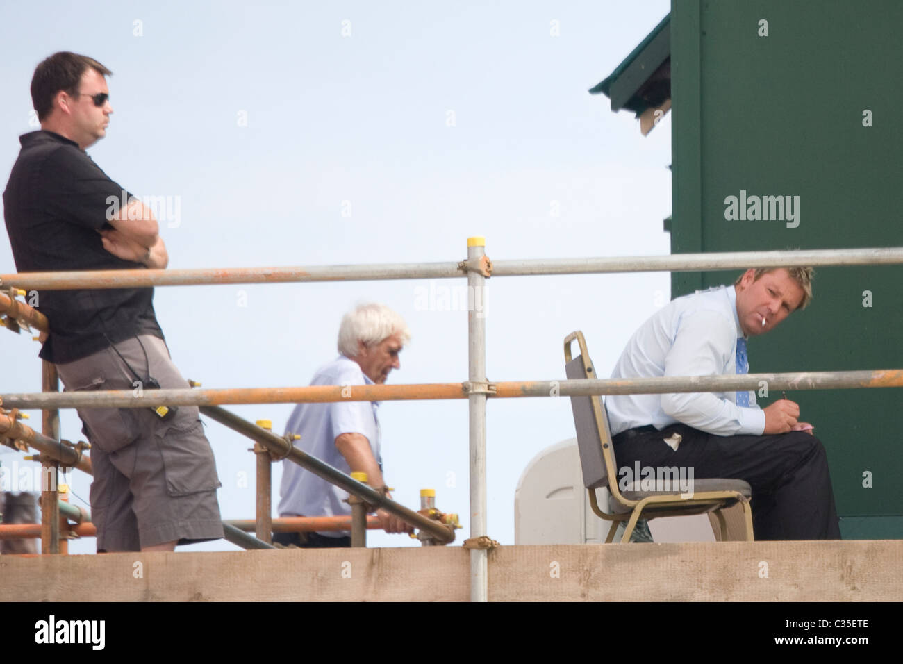 Shane Warne in der vierten Ashes Cricket Testspiel Deutschland gegen England statt in Headingly England Stockfoto