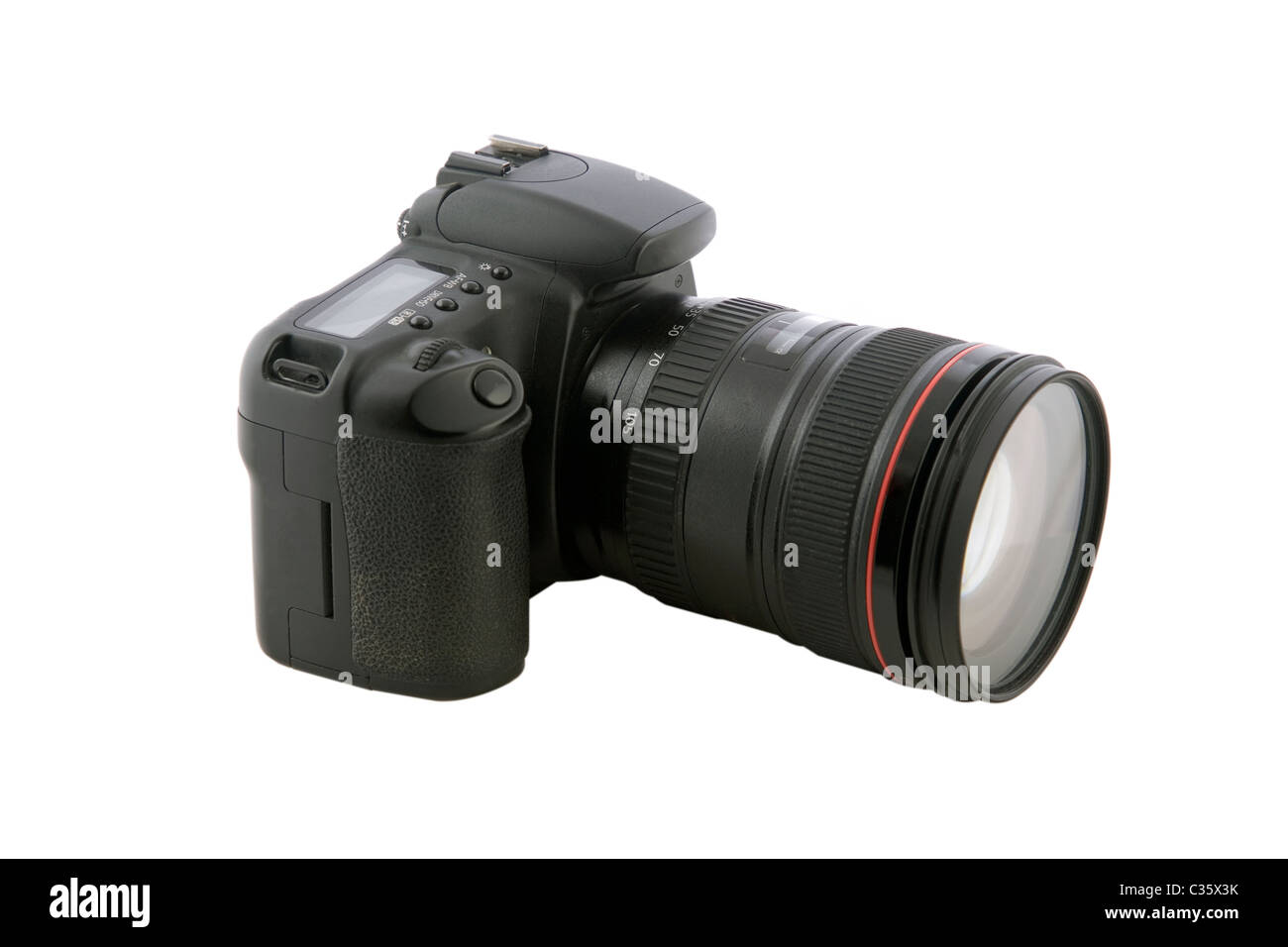 Foto Spiegelreflexkamera isoliert auf weißem Hintergrund Stockfoto
