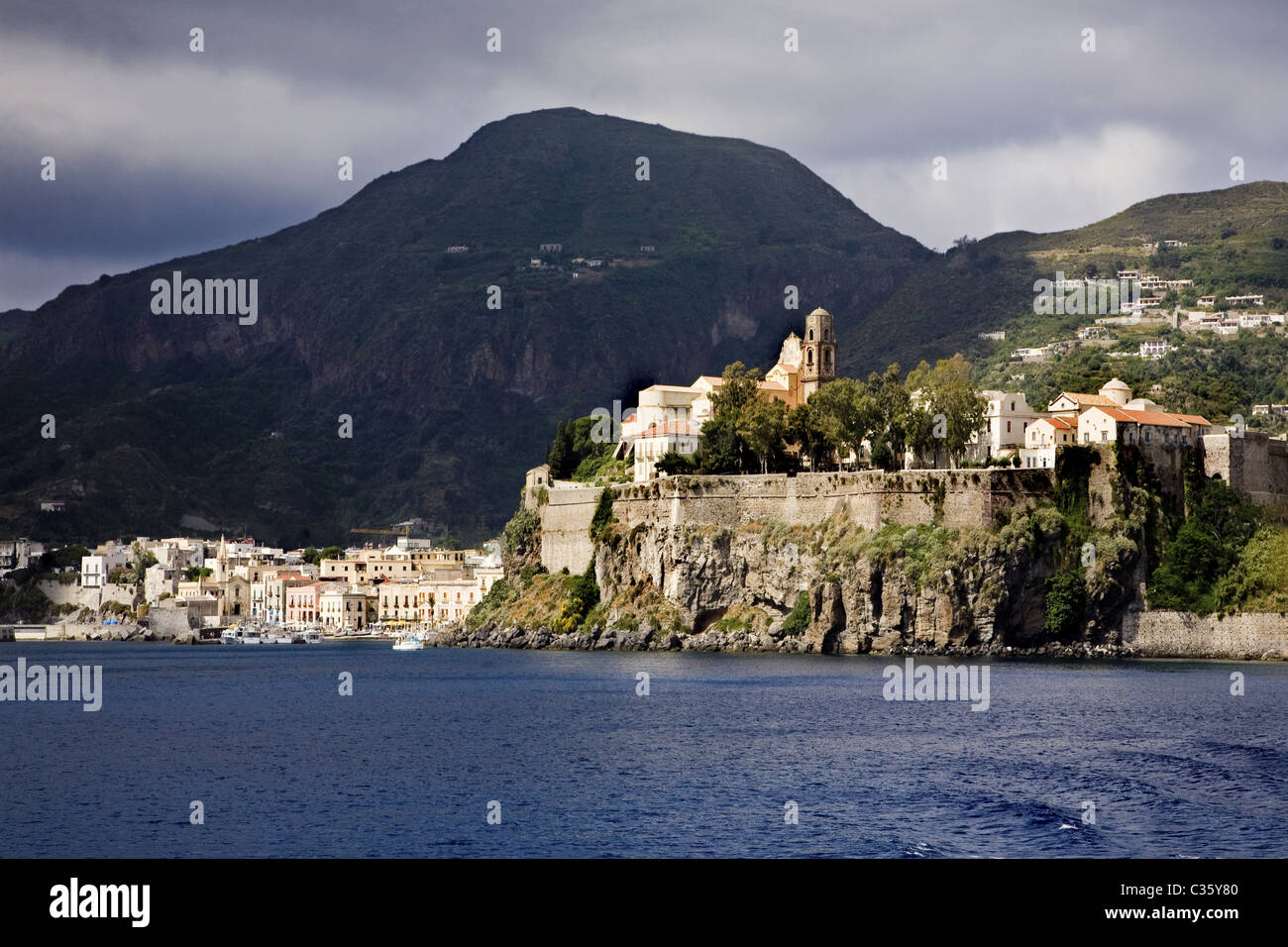 Die Zitadelle, Insel Lipari, äolische Inseln, Sizilien, Italien Stockfoto