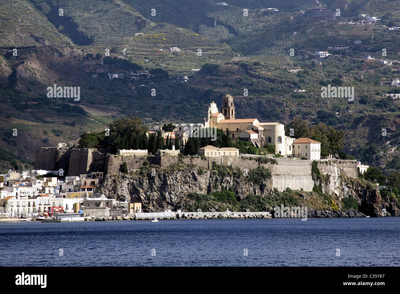 Die Zitadelle, Insel Lipari, äolische Inseln, Sizilien, Italien Stockfoto