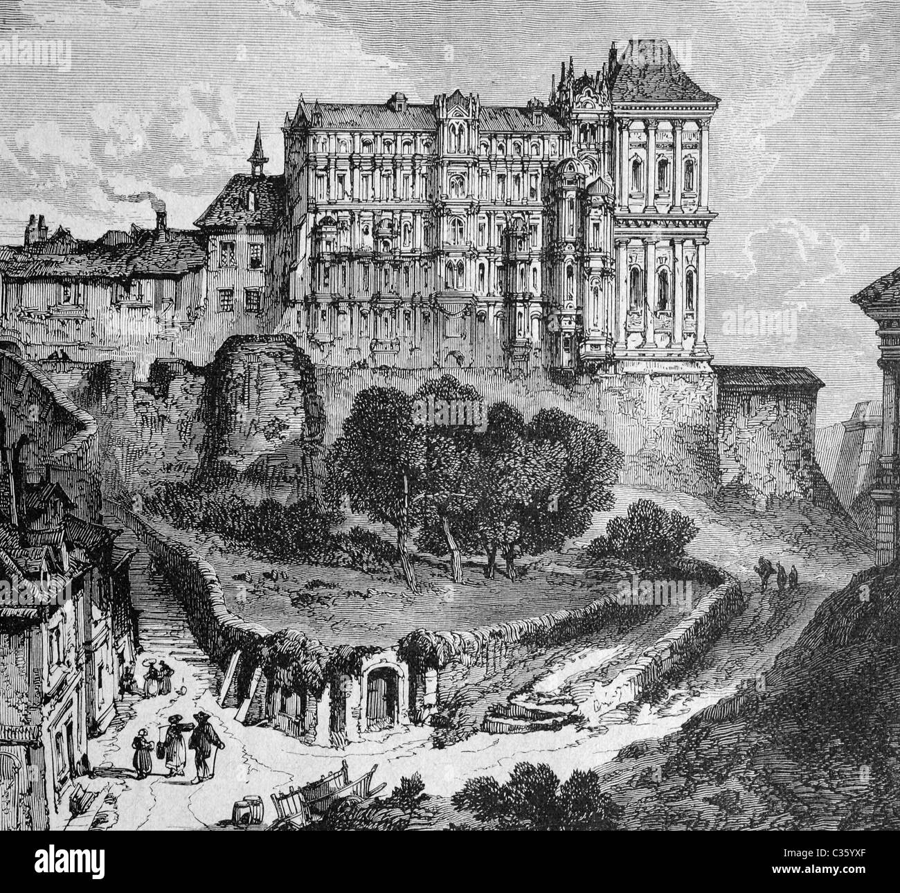 Schloss Blois, Frankreich, Geschichtsbild über 1893 Stockfoto