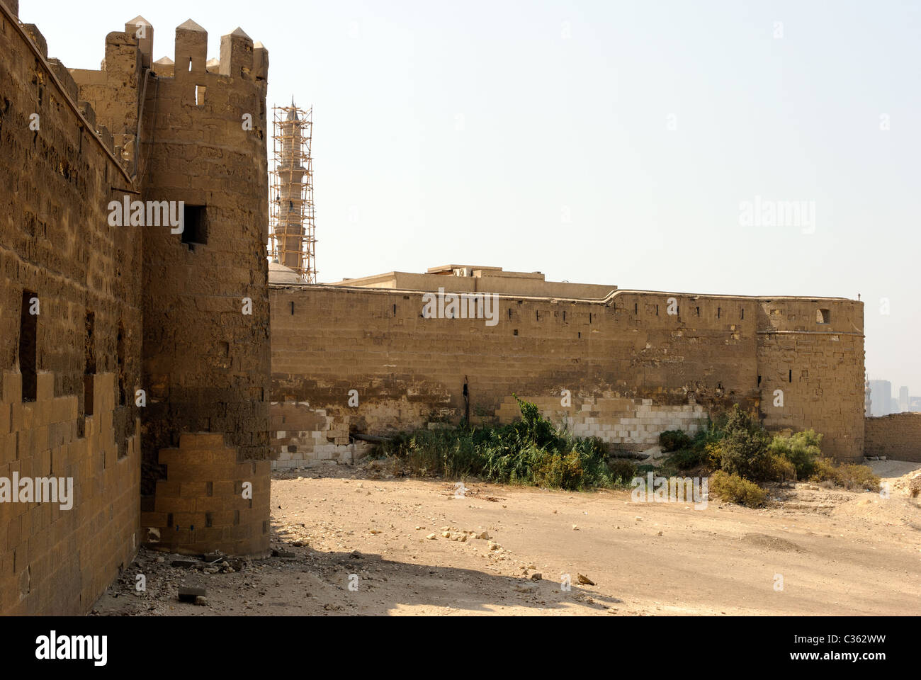 Außenwände - der Saladin-Zitadelle, Kairo, Unterägypten Stockfoto