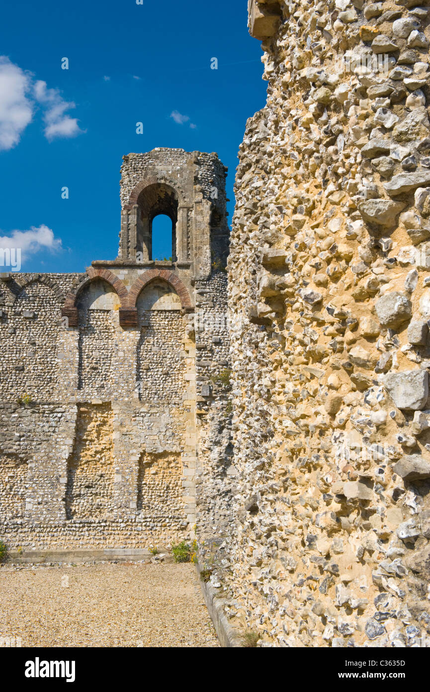 Winchester City, alte Hauptstadt von Wessex, Ruinen von Wolvesey Castle einstigen Meieval Bischofspalast, baute Heinrich von Blois Stockfoto