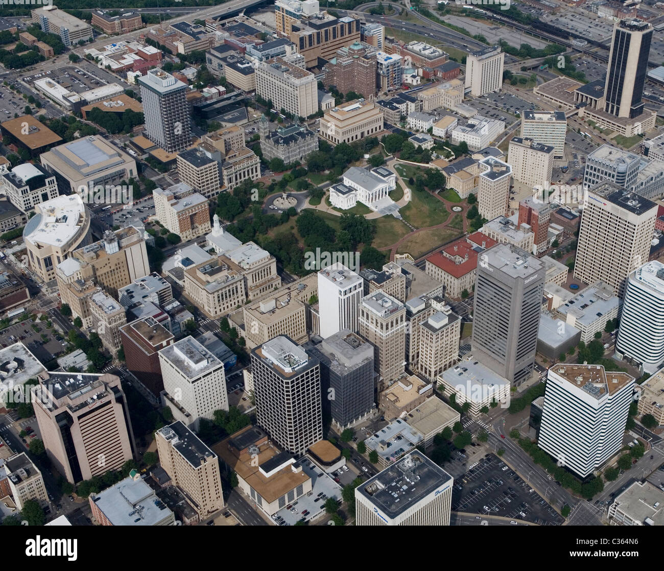 Luftaufnahme über Richmond Virginia Stockfoto
