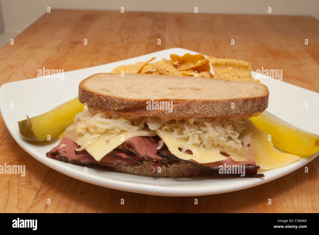 Ein Reuben sandwich Stockfoto