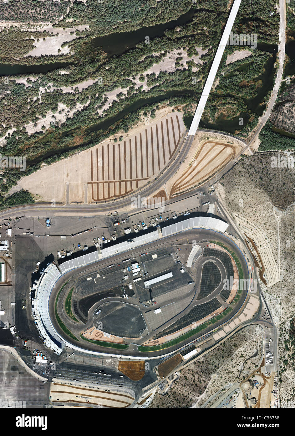 Luftbildkarte anzeigen Phoenix International raceway Stockfoto