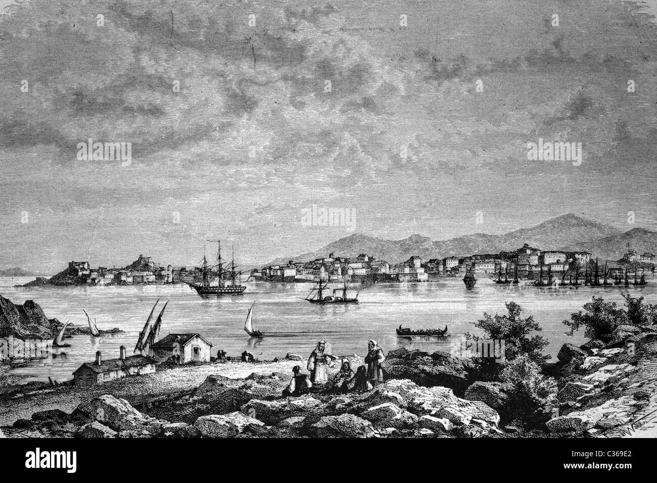 Korfu, Griechenland, historische Abbildung, ca. 1886 Stockfoto