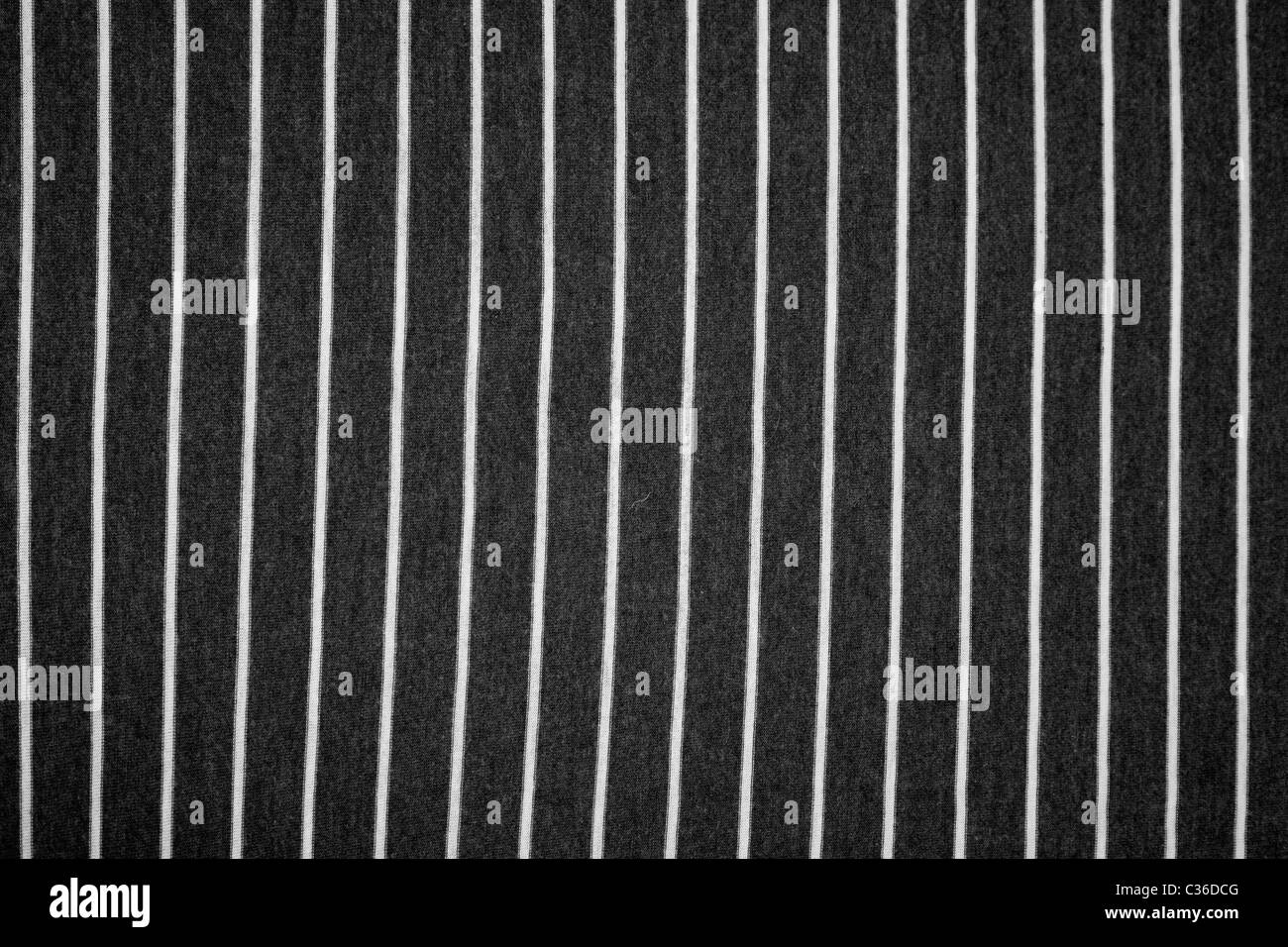 Detail der gestreiften Stoff, Baumwollstoff schwarz / weiß Stockfoto