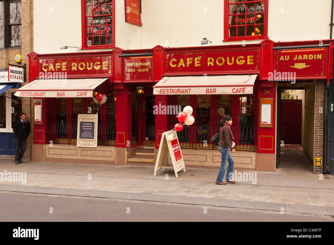 Das Restaurant Cafe Rouge in Cambridge, Cambridgeshire, England, Großbritannien, Uk Stockfoto