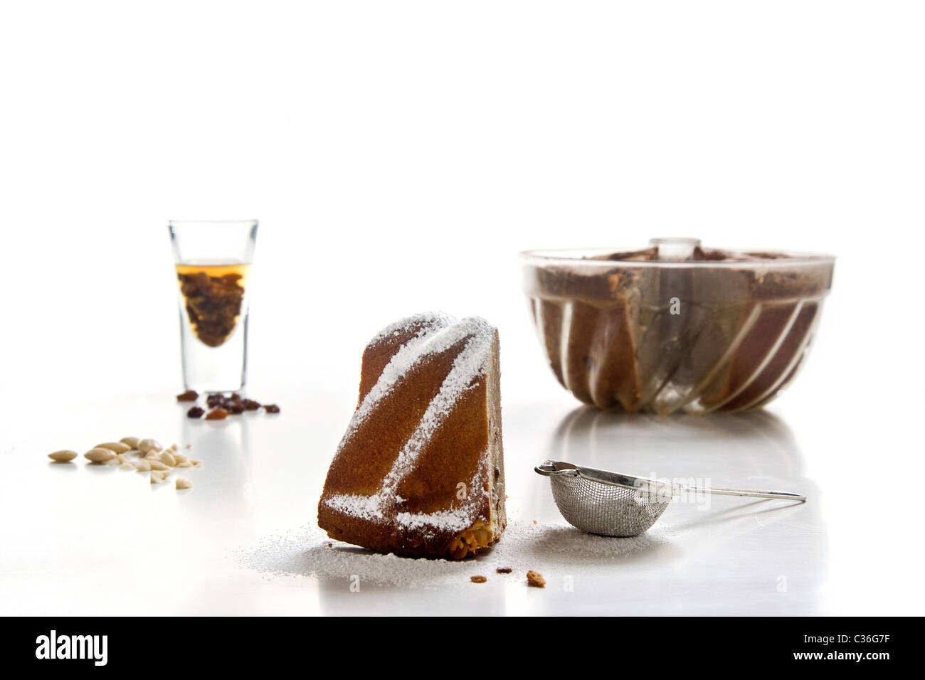 Ein Stück Gugelhupf Stockfoto