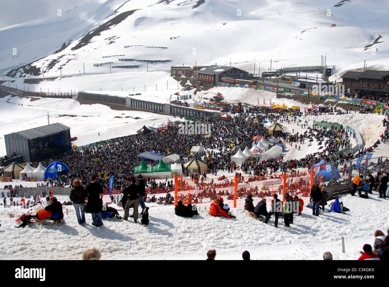 SnowpenAir Konzert 2010, Kleine Scheidegg. Grindelwald, Berner Alpen, Schweiz Stockfoto