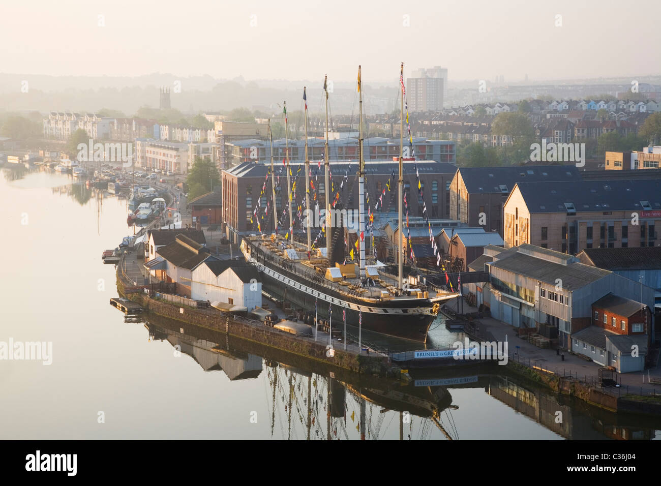 Bristol Floating Harbour und die SS Great Britain. Bristol. England. VEREINIGTES KÖNIGREICH. Stockfoto