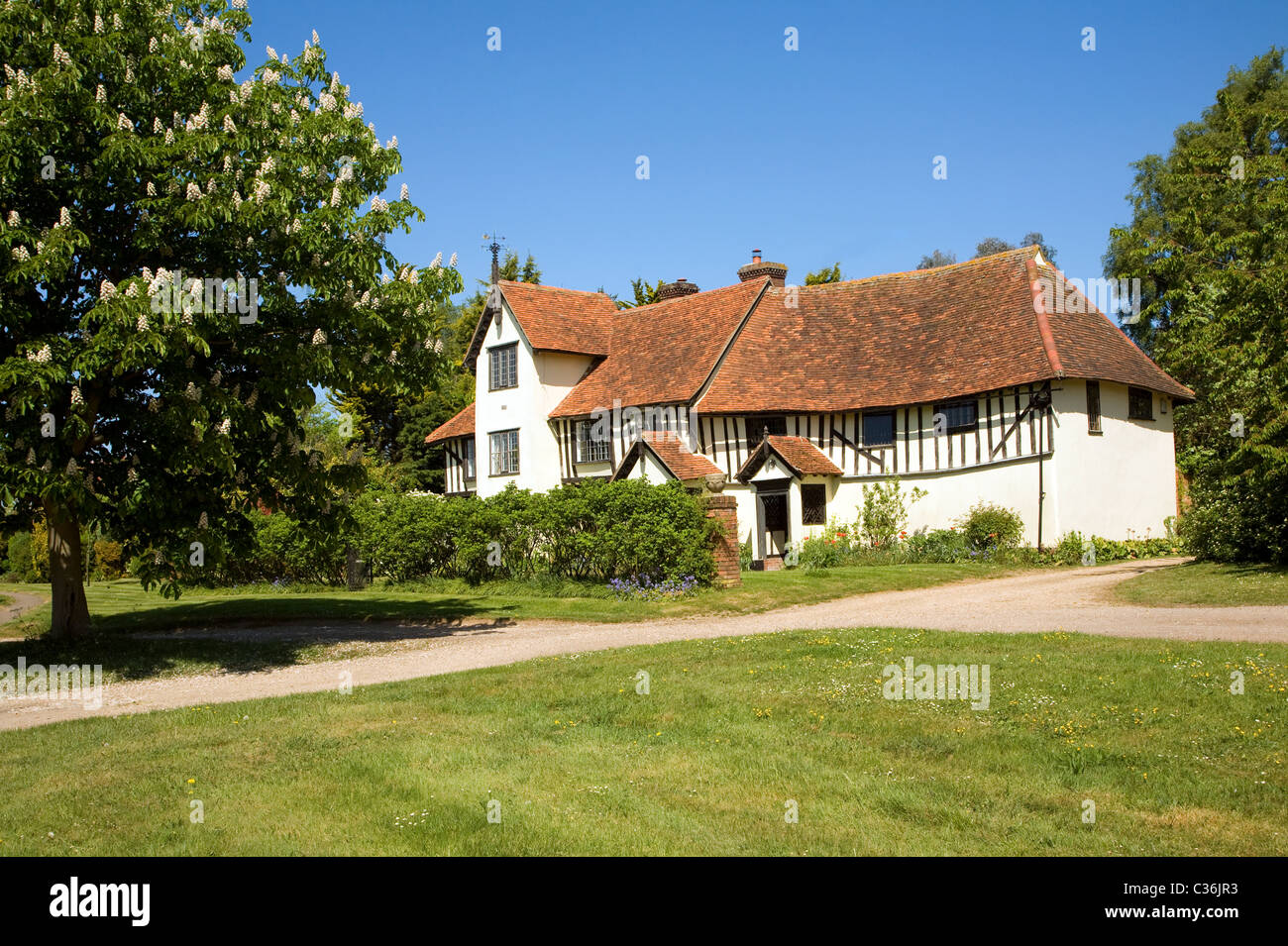 Halbe Fachwerkhaus Bauernhaus Newton Suffolk England Stockfoto